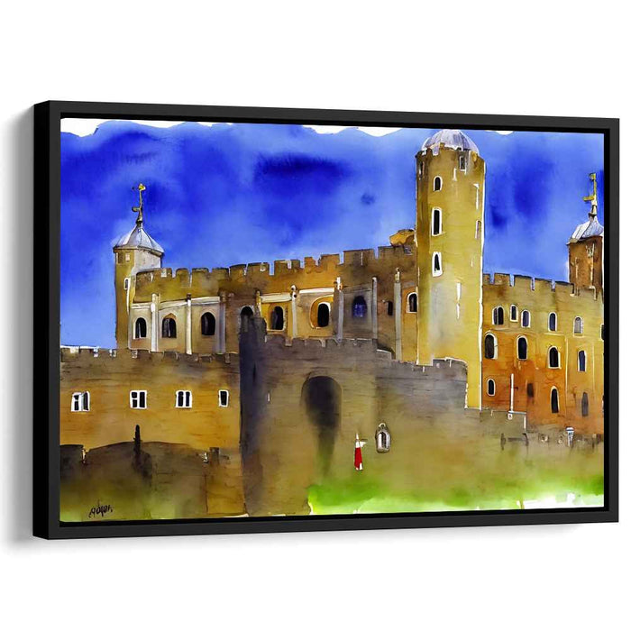 Whispers Of Castle Dreams: Romantic Watercolor Castle Landscape Art Print