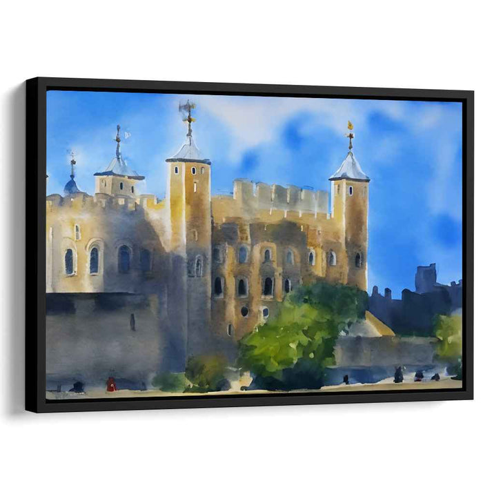 Mystical Citadel Dreamscapes: Watercolor Impression of Timeless Castle Architecture