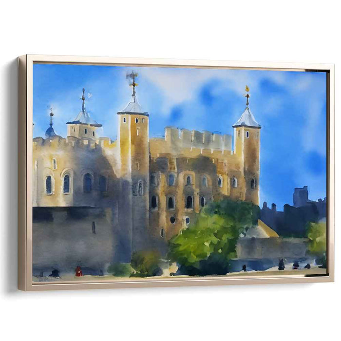 Mystical Citadel Dreamscapes: Watercolor Impression of Timeless Castle Architecture