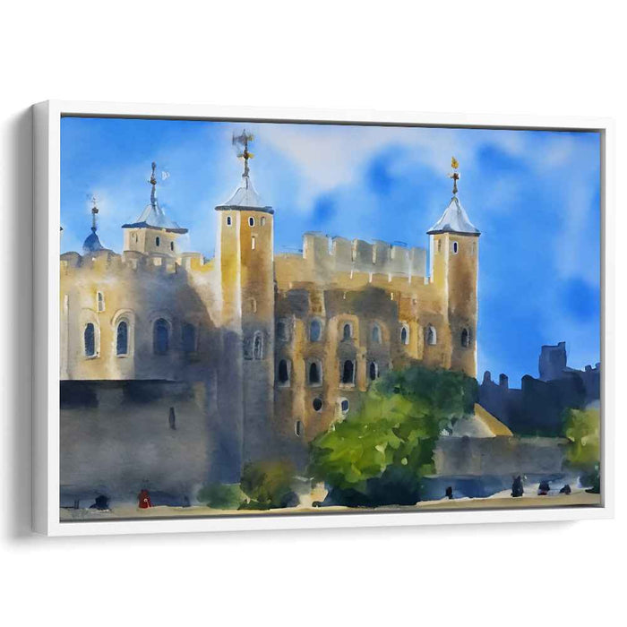 Mystical Citadel Dreamscapes: Watercolor Impression of Timeless Castle Architecture
