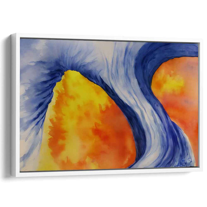 Azure Serenade Symphony: Abstract Harmony in Blue and Orange Canvas Art Print