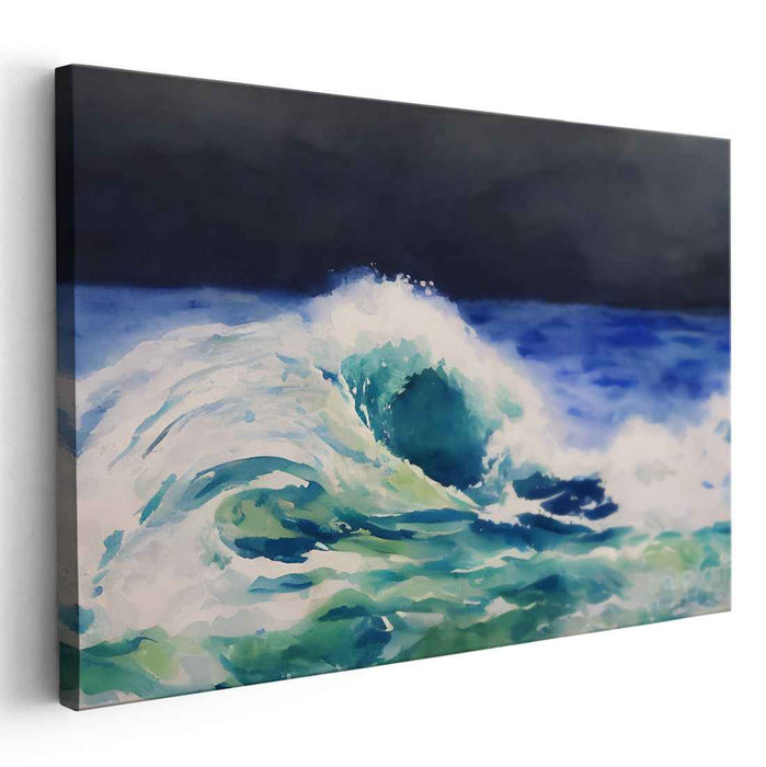 Eternal Waves Dance: Dynamic Seascape Canvas Art Print