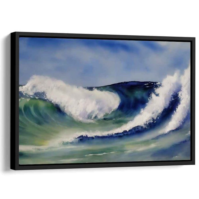 Riptide Rapture: Dynamic Wave in Crashing Splendor Canvas Art Print