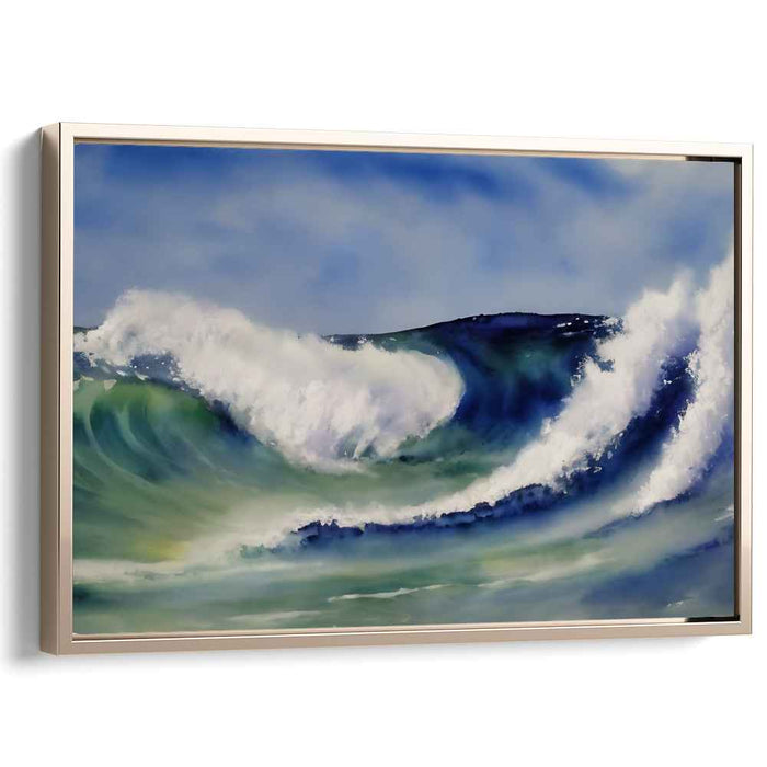 Riptide Rapture: Dynamic Wave in Crashing Splendor Canvas Art Print