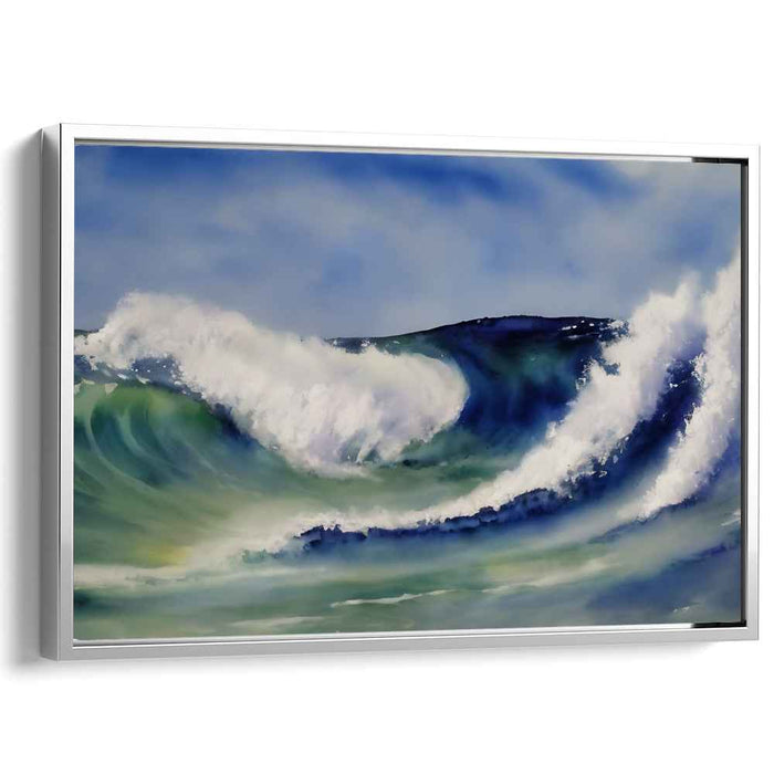 Riptide Rapture: Dynamic Wave in Crashing Splendor Canvas Art Print