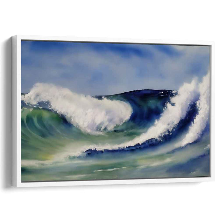 Riptide Rapture: Dynamic Wave in Crashing Splendor Canvas Art Print