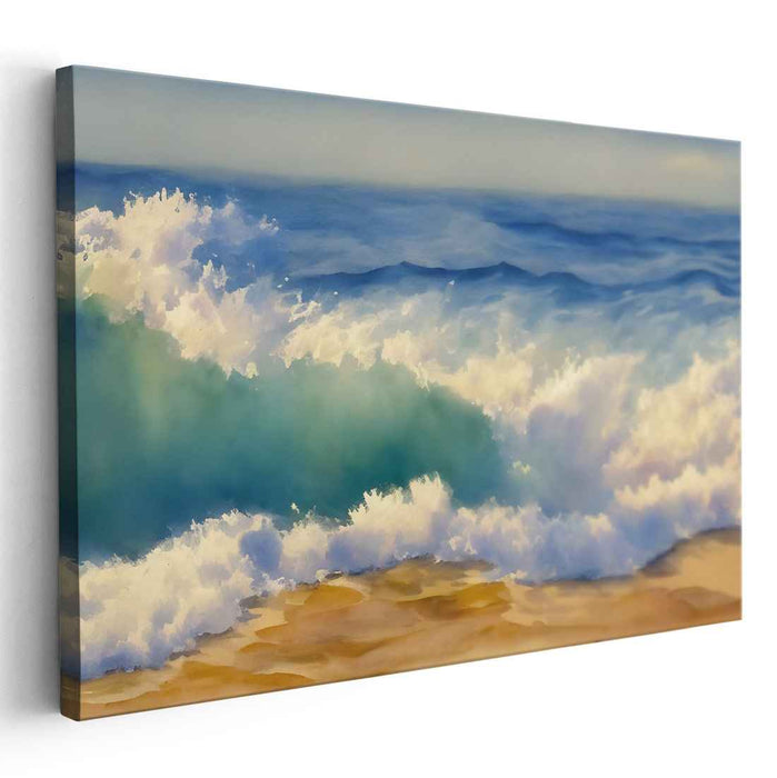 Aqua Realms Mirage: Realistic Seascape Canvas Art Print
