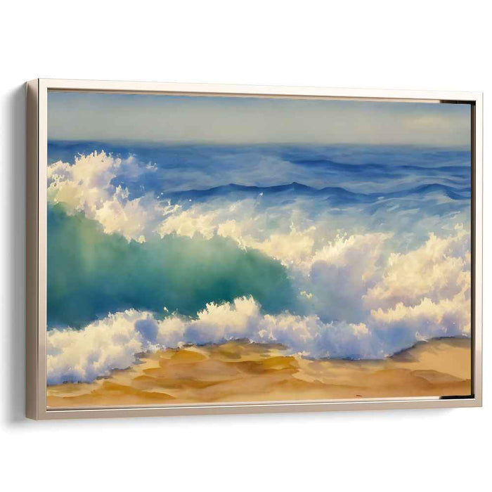 Aqua Realms Mirage: Realistic Seascape Canvas Art Print
