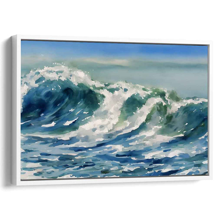 Aqua Ebb & Flow: Dynamic Seascape Canvas Art Print