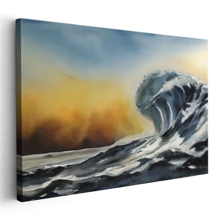 Aqueous Ripples: Majestic Wave in Watercolor