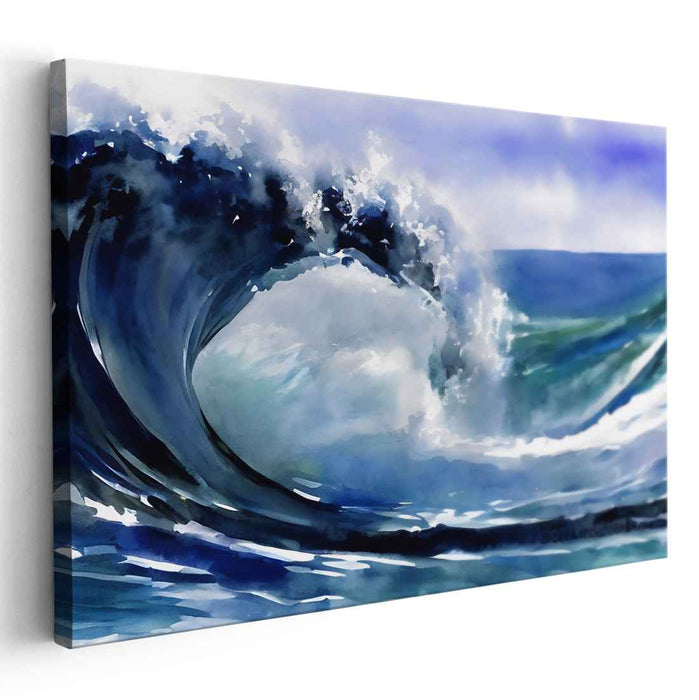 Aqueous Ebb and Flow: Captivating Wave in Watercolor