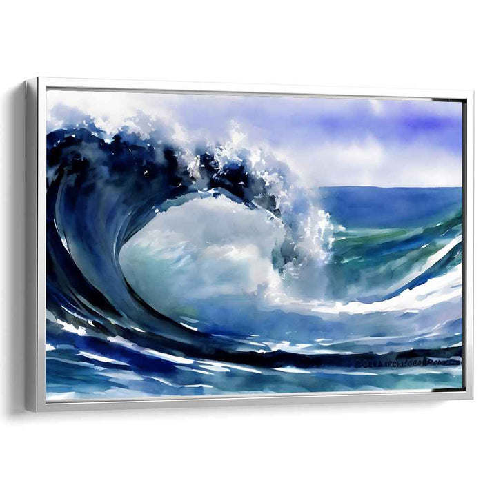 Aqueous Ebb and Flow: Captivating Wave in Watercolor