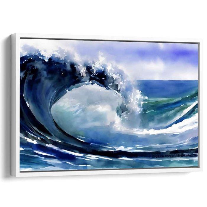Aqueous Ebb and Flow: Captivating Wave in Watercolor