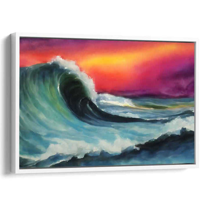 Majestic Ocean Wave at Sunset: Dynamic Seascape Canvas Art Print