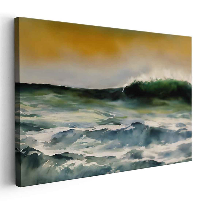 Majestic Depths Manifestation: Serene and Powerful Ocean Canvas Art Print