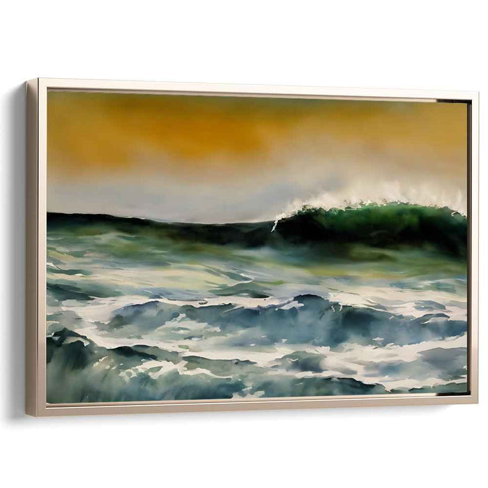Majestic Depths Manifestation: Serene and Powerful Ocean Canvas Art Print