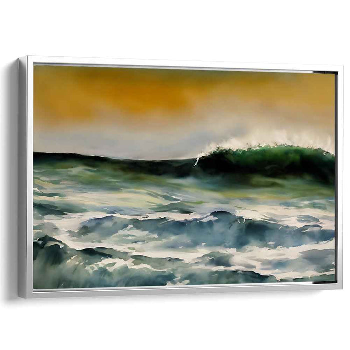 Majestic Depths Manifestation: Serene and Powerful Ocean Canvas Art Print