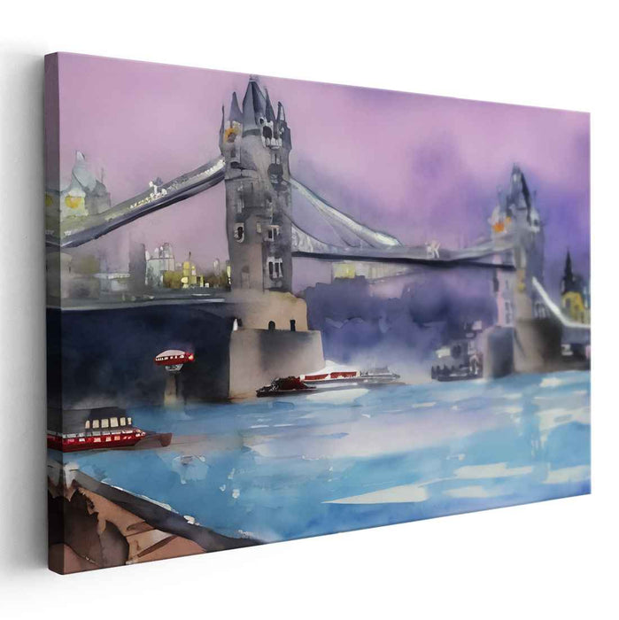 Bridge in Aquarelle: Watercolor Depiction of London's Tower Bridge