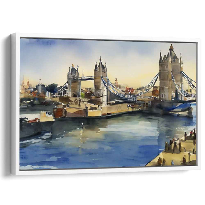 Serenity Over the Thames: Watercolor of Tower Bridge