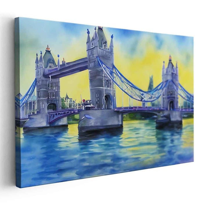 Serenity at Tower Bridge: A Watercolor Impression of London