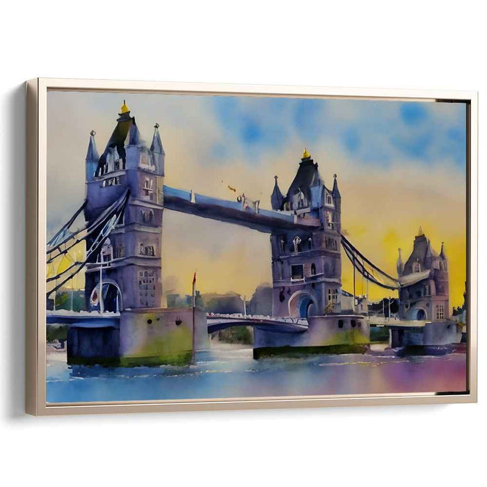 Dawn Over Tower Bridge: A Watercolor Dreamscape