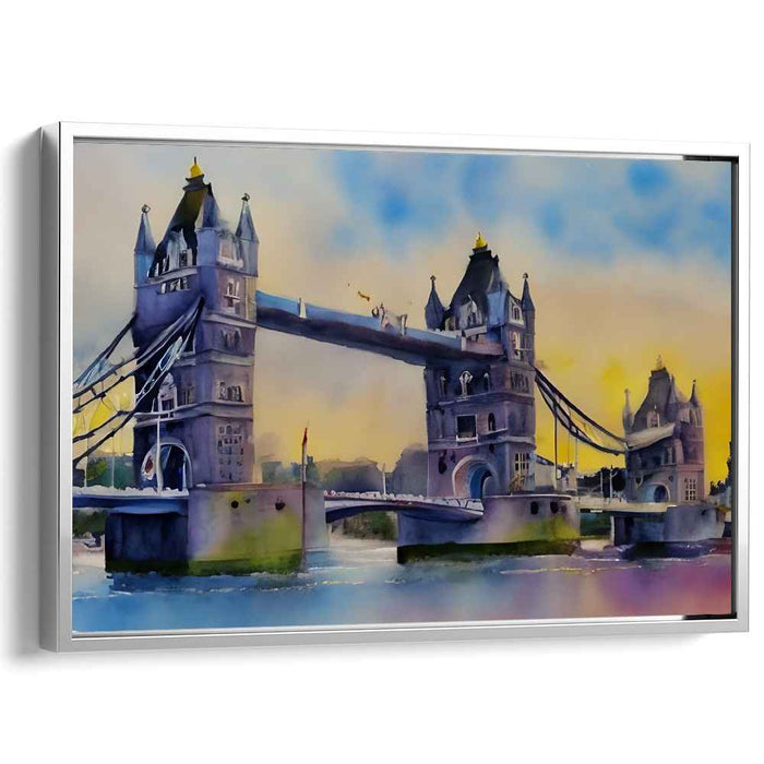 Dawn Over Tower Bridge: A Watercolor Dreamscape