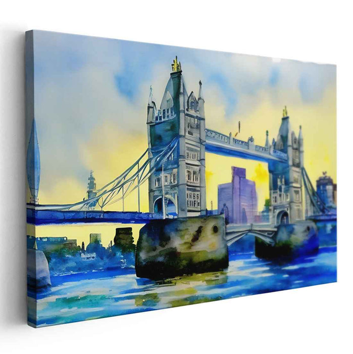 London's Inked Portal: Tower Bridge Watercolor Masterpiece