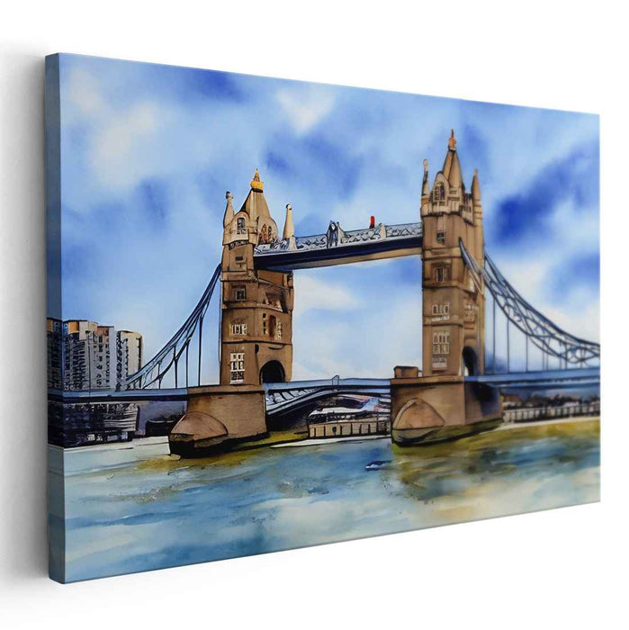 Thames Reflections: Londonâ€™s Iconic Landmark in Watercolor