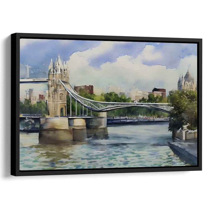 Urban Watercolor Impressions: Contemporary Watercolor Cityscape Canvas Art Print