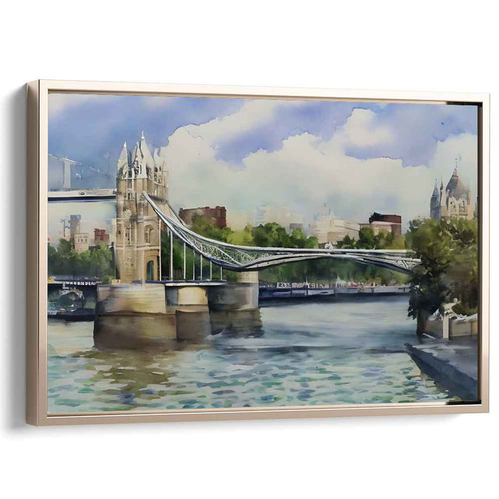 Urban Watercolor Impressions: Contemporary Watercolor Cityscape Canvas Art Print