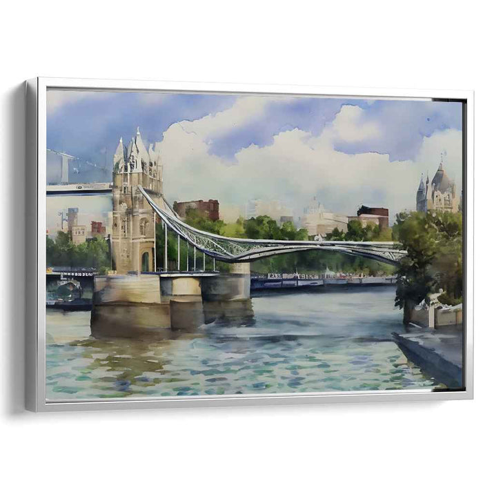 Urban Watercolor Impressions: Contemporary Watercolor Cityscape Canvas Art Print