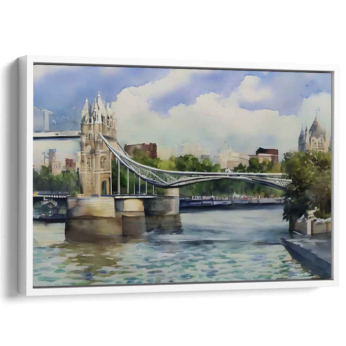 Urban Watercolor Impressions: Contemporary Watercolor Cityscape Canvas Art Print