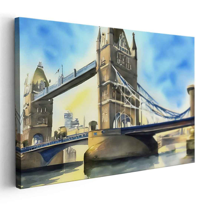 London's Iconic Bridge: A Watercolor Masterpiece of Tower Bridge