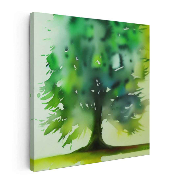 Spectral Forest Reverie: Watercolor Tree Canvas Art Print