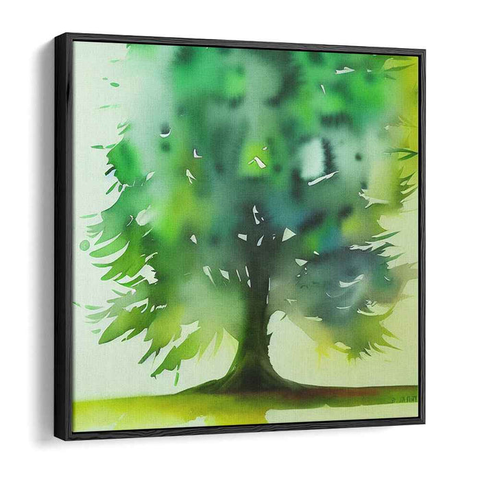 Spectral Forest Reverie: Watercolor Tree Canvas Art Print