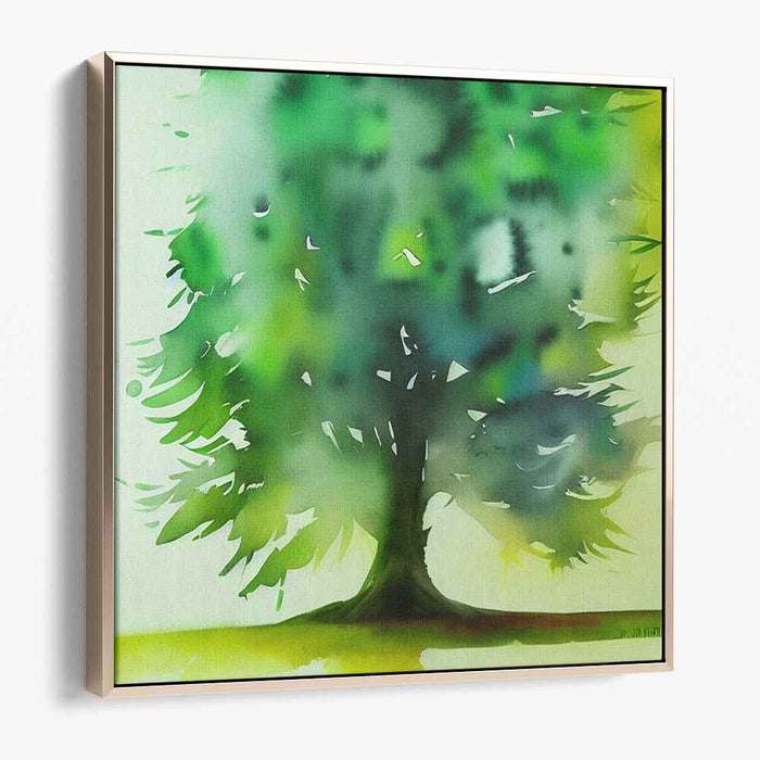 Spectral Forest Reverie: Watercolor Tree Canvas Art Print