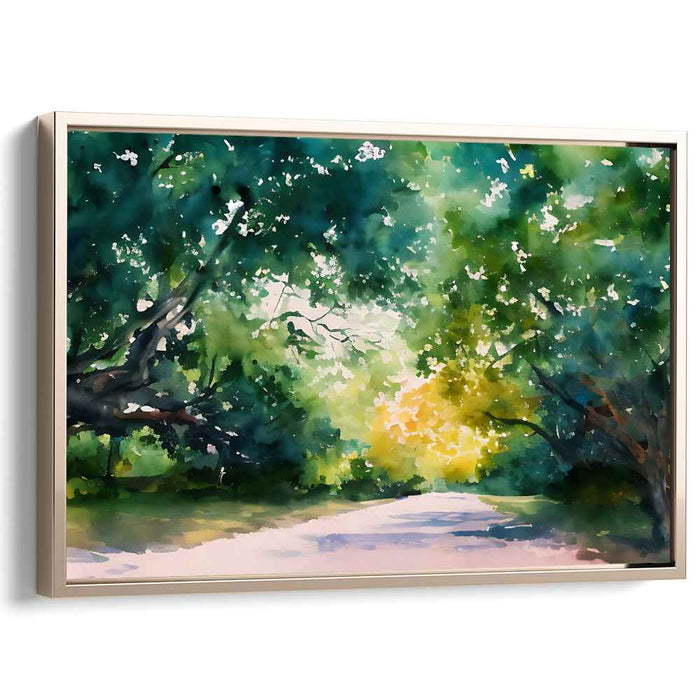 Foggy Dreamscape Melody: Impressionist Watercolor Landscape