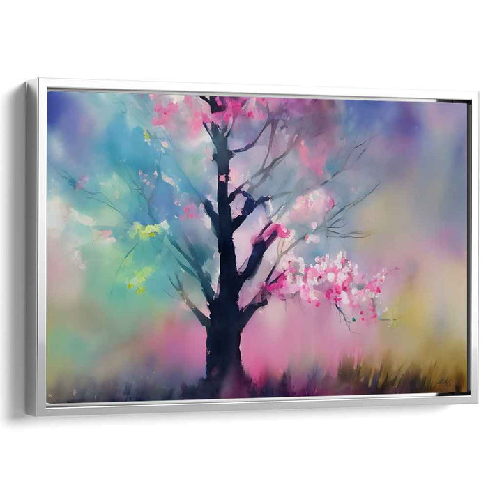 Pastel Petals Dance in Light: Dreamy Springtime Watercolor Landscape