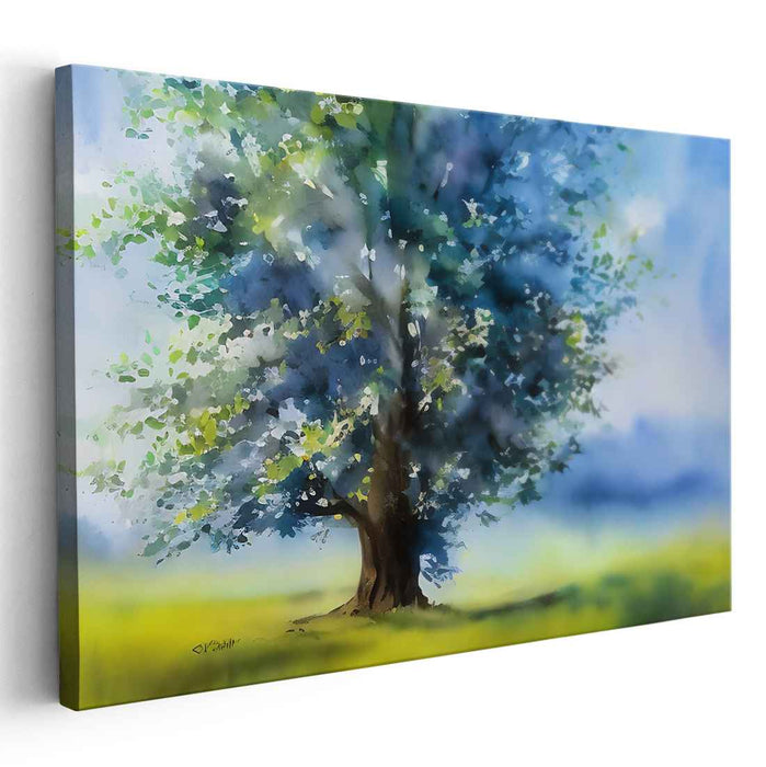 Gossamer Grove Amid Twilight: Ethereal Tree in Luminous Landscape