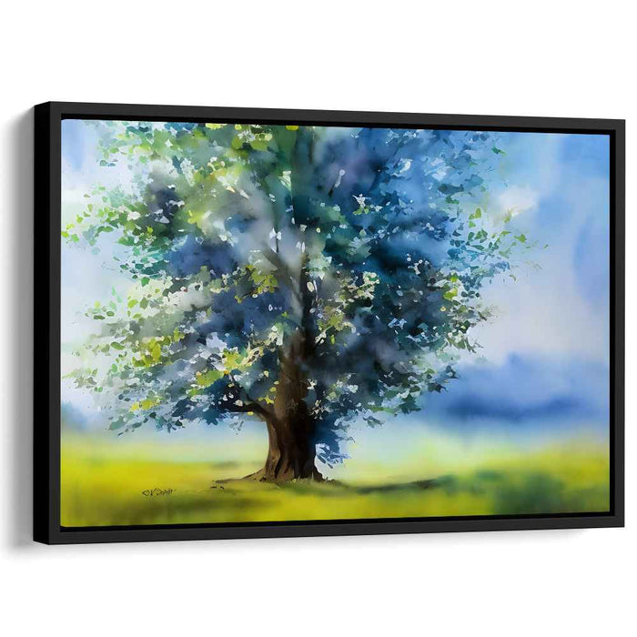 Gossamer Grove Amid Twilight: Ethereal Tree in Luminous Landscape