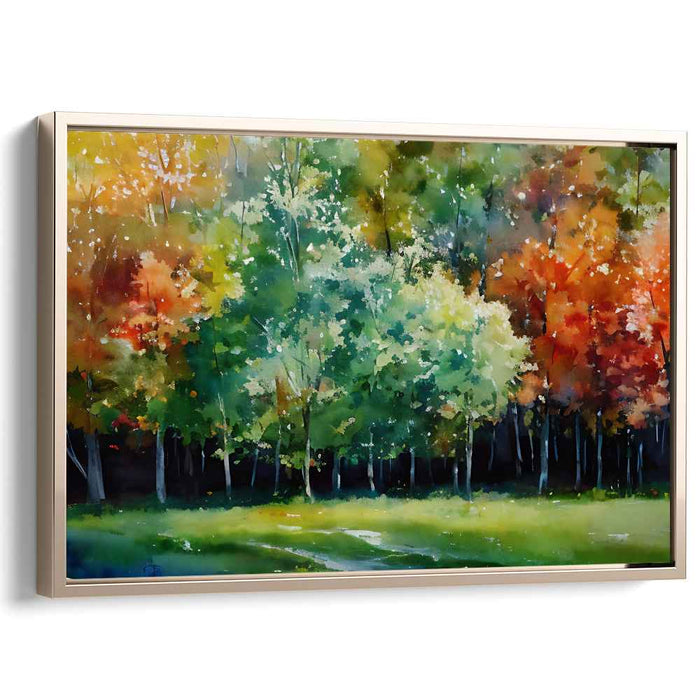 Whispering Woods Fantasy: Impressionist Forest Canvas Art Print
