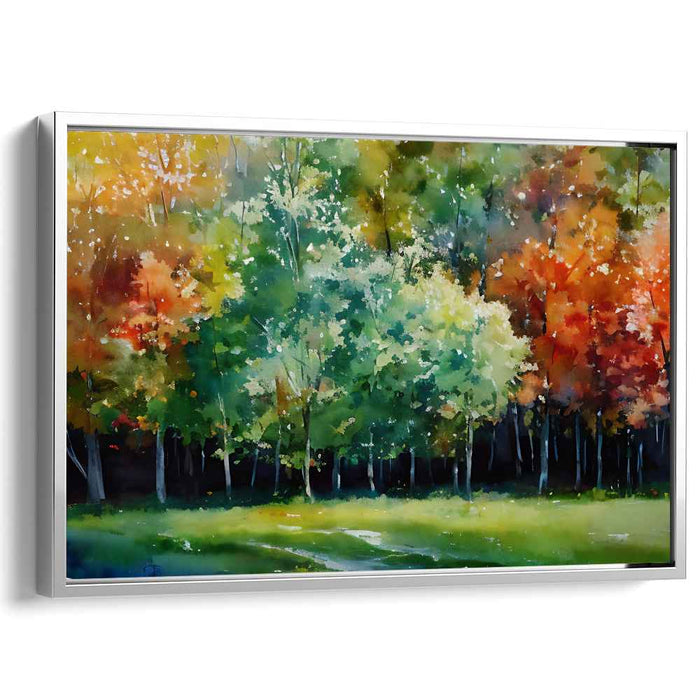 Whispering Woods Fantasy: Impressionist Forest Canvas Art Print