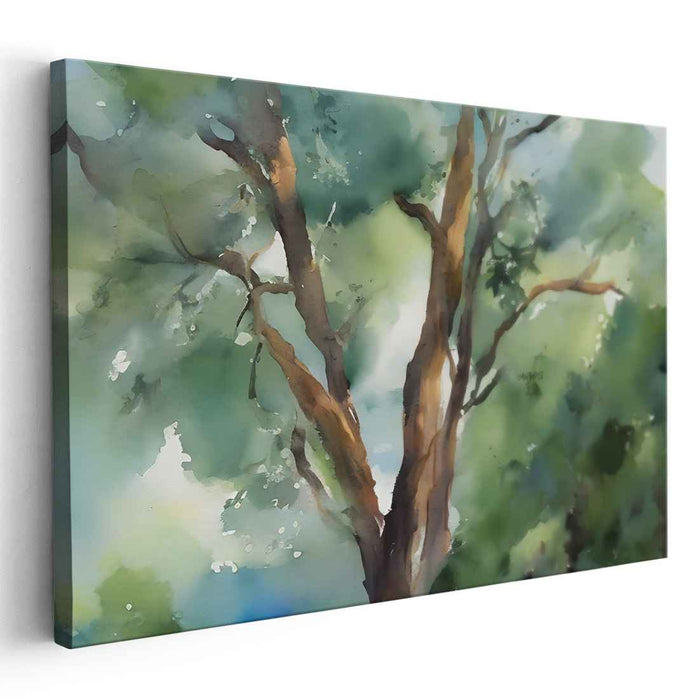 Aqua Arboreal Vision: Watercolor Tree Art Print