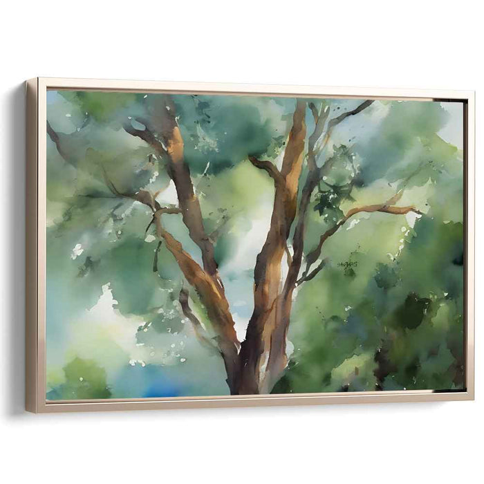 Aqua Arboreal Vision: Watercolor Tree Art Print