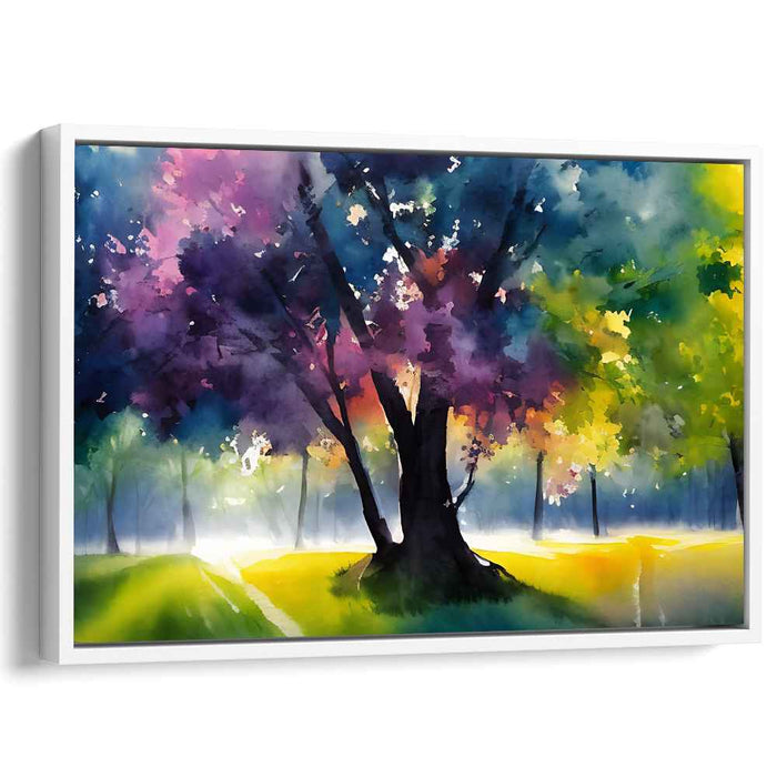 Enchanted Misty Woods: Watercolor Forest Landscape
