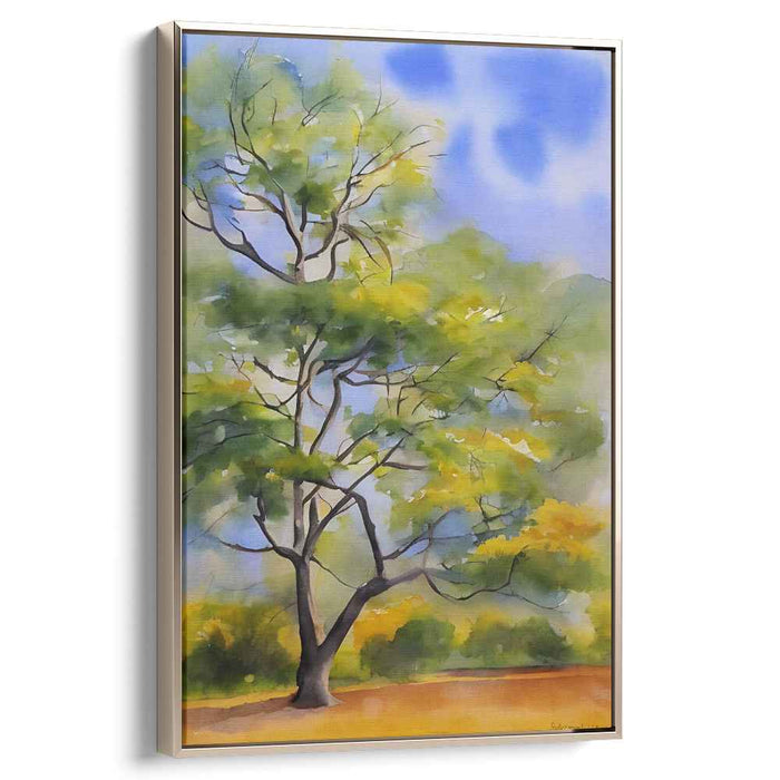 Tranquil Arboreal Harmony: Impressionist-Inspired Watercolor Tree Artwork