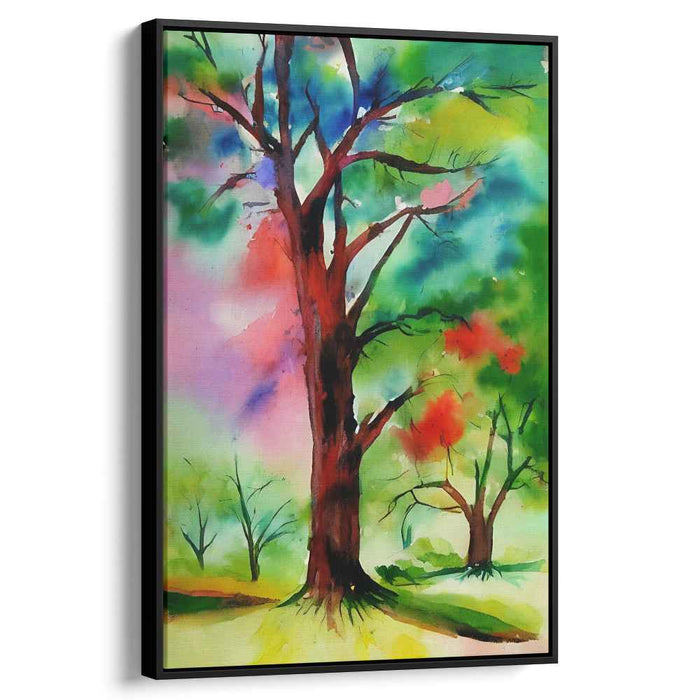 Dreamy Misty Meadows: Impressionist Watercolor Landscape Canvas Art Print