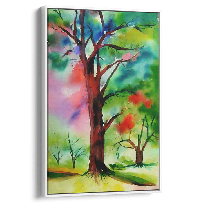 Dreamy Misty Meadows: Impressionist Watercolor Landscape Canvas Art Print