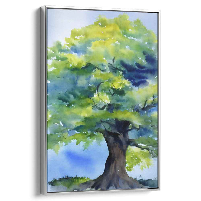 Aquarelle Arboreal Impression: Watercolor Tree Canvas Art Print