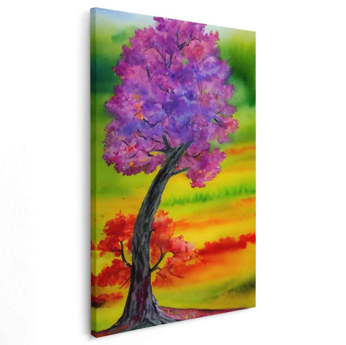 Ethereal Growth Symphony: Vivid Tree of Life Canvas Art Print